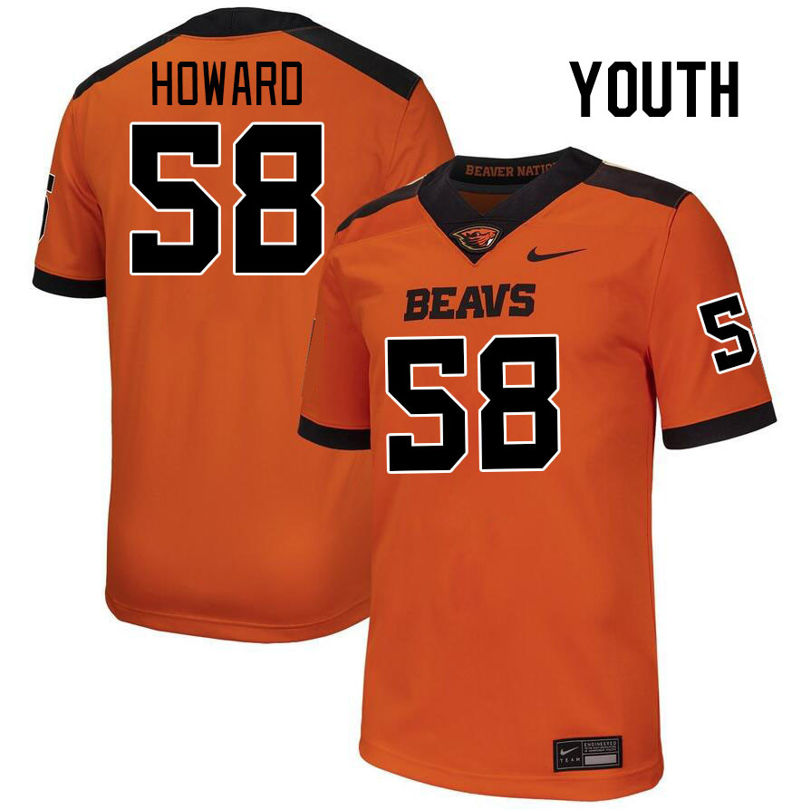 Youth #58 Kelze Howard Oregon State Beavers College Football Jerseys Stitched-Orange